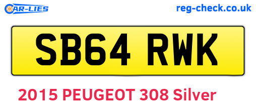 SB64RWK are the vehicle registration plates.