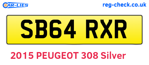SB64RXR are the vehicle registration plates.