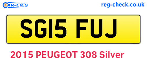 SG15FUJ are the vehicle registration plates.