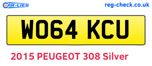 WO64KCU are the vehicle registration plates.