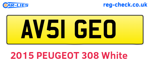 AV51GEO are the vehicle registration plates.