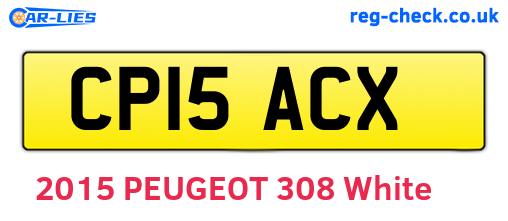 CP15ACX are the vehicle registration plates.