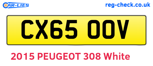 CX65OOV are the vehicle registration plates.