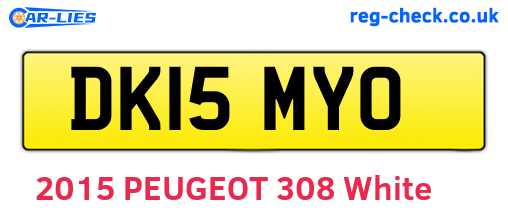 DK15MYO are the vehicle registration plates.