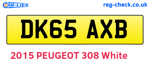 DK65AXB are the vehicle registration plates.
