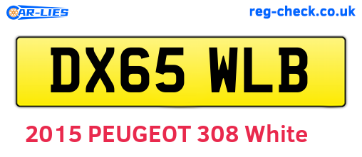 DX65WLB are the vehicle registration plates.