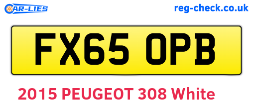FX65OPB are the vehicle registration plates.