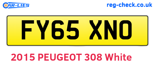 FY65XNO are the vehicle registration plates.