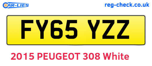 FY65YZZ are the vehicle registration plates.