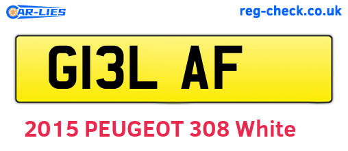 G13LAF are the vehicle registration plates.