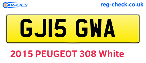 GJ15GWA are the vehicle registration plates.