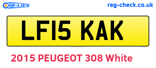 LF15KAK are the vehicle registration plates.