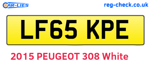 LF65KPE are the vehicle registration plates.