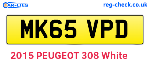 MK65VPD are the vehicle registration plates.