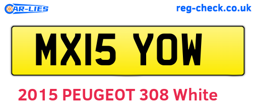 MX15YOW are the vehicle registration plates.