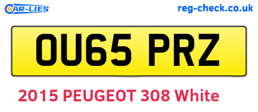 OU65PRZ are the vehicle registration plates.