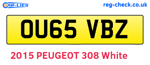 OU65VBZ are the vehicle registration plates.