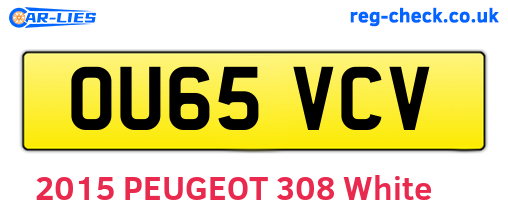 OU65VCV are the vehicle registration plates.
