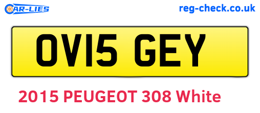 OV15GEY are the vehicle registration plates.