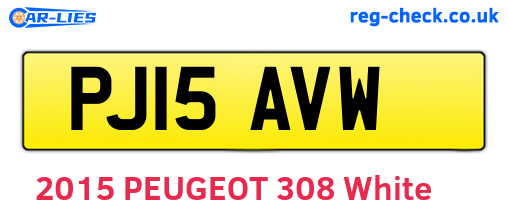 PJ15AVW are the vehicle registration plates.