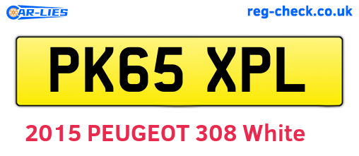 PK65XPL are the vehicle registration plates.