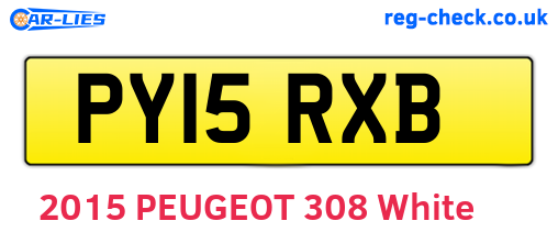 PY15RXB are the vehicle registration plates.