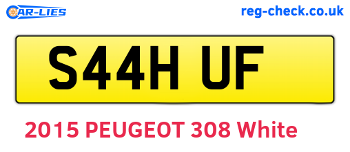 S44HUF are the vehicle registration plates.