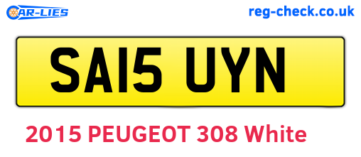 SA15UYN are the vehicle registration plates.