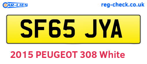 SF65JYA are the vehicle registration plates.