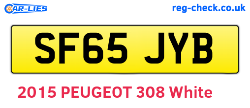 SF65JYB are the vehicle registration plates.