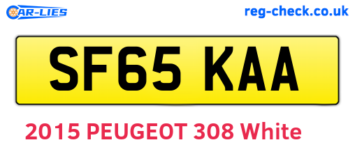 SF65KAA are the vehicle registration plates.
