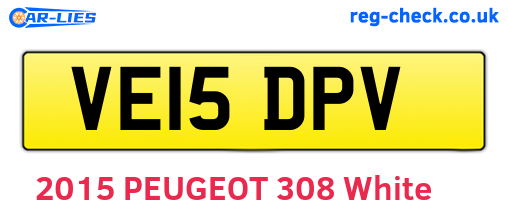 VE15DPV are the vehicle registration plates.