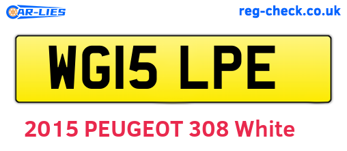 WG15LPE are the vehicle registration plates.