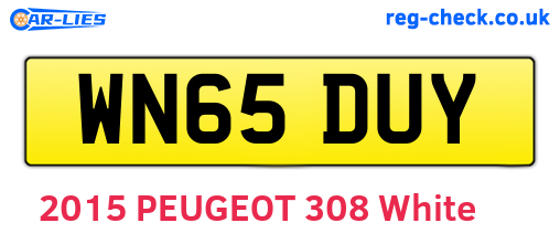 WN65DUY are the vehicle registration plates.
