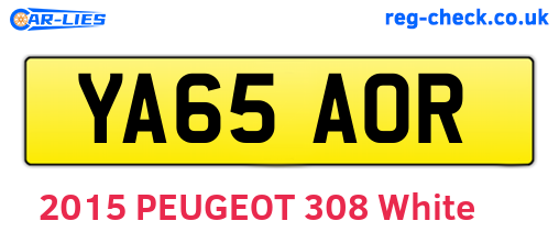 YA65AOR are the vehicle registration plates.