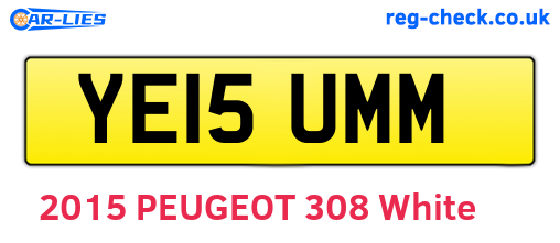 YE15UMM are the vehicle registration plates.