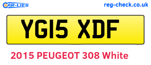 YG15XDF are the vehicle registration plates.