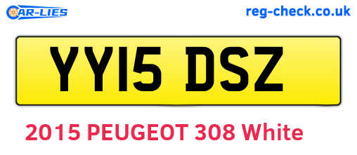 YY15DSZ are the vehicle registration plates.