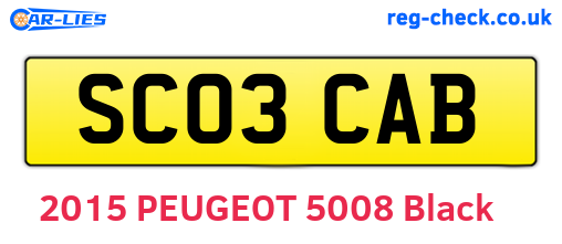 SC03CAB are the vehicle registration plates.