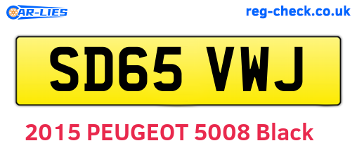 SD65VWJ are the vehicle registration plates.