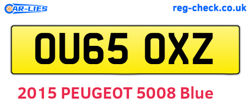 OU65OXZ are the vehicle registration plates.