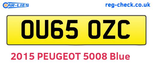 OU65OZC are the vehicle registration plates.