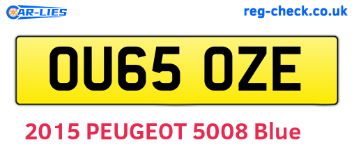 OU65OZE are the vehicle registration plates.