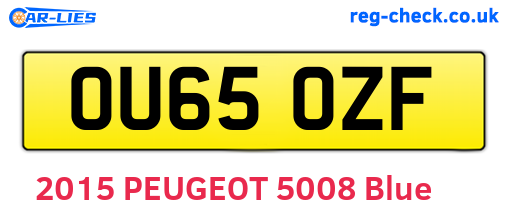 OU65OZF are the vehicle registration plates.