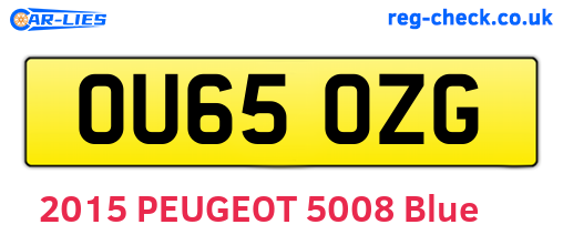 OU65OZG are the vehicle registration plates.