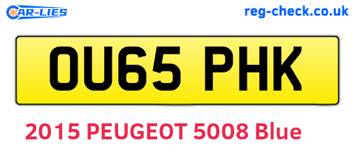 OU65PHK are the vehicle registration plates.