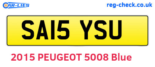 SA15YSU are the vehicle registration plates.
