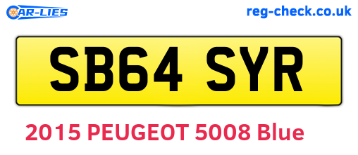 SB64SYR are the vehicle registration plates.