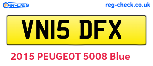 VN15DFX are the vehicle registration plates.