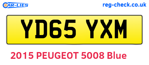 YD65YXM are the vehicle registration plates.